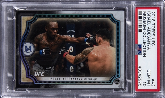 2018 Topps UFC Museum Collection #42 Israel Adesanya Rookie Card - PSA GEM MT 10